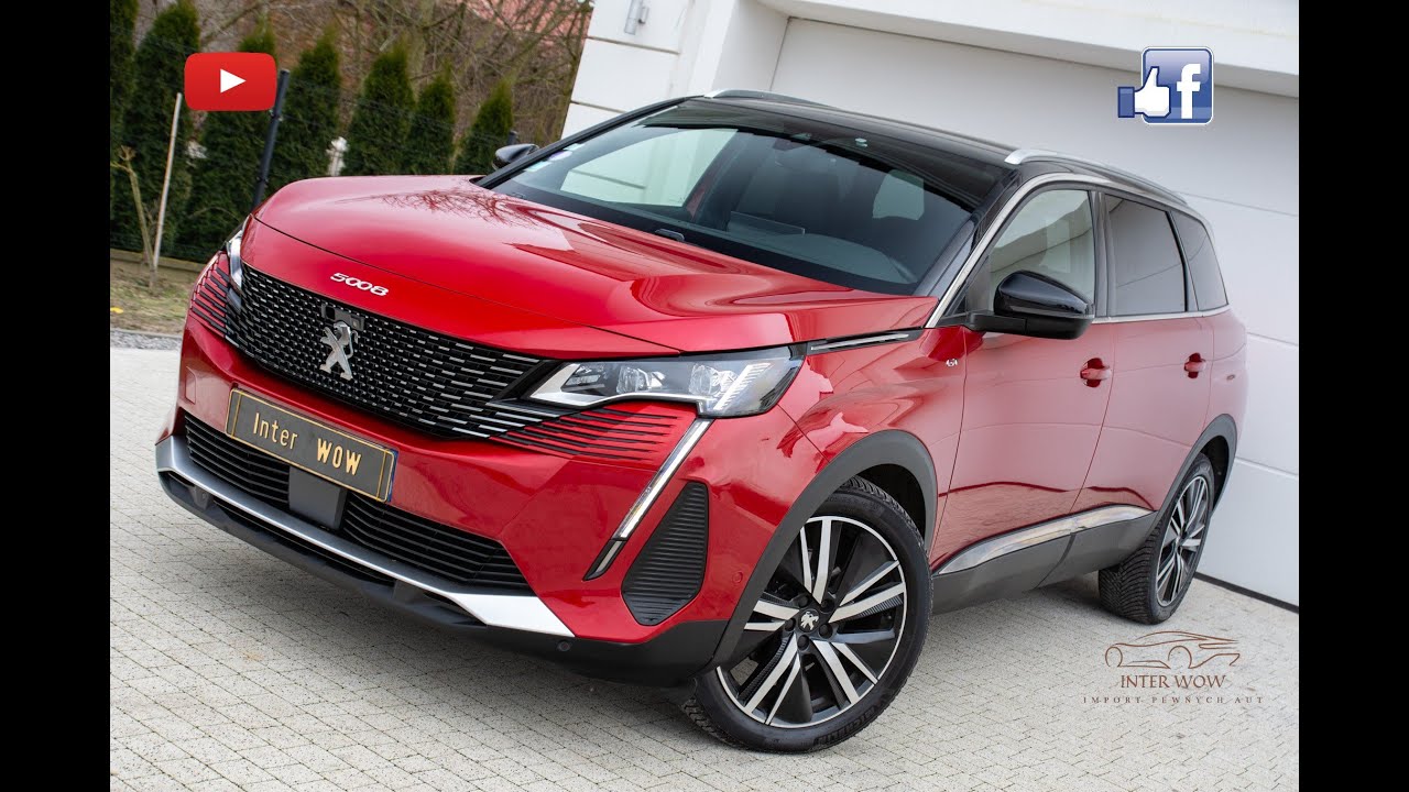 Peugeot 5008 1.6 PT 180KM #GT #Czarna Podsufitka # Rolety MASAŻ LIFT NIGHT VISION
