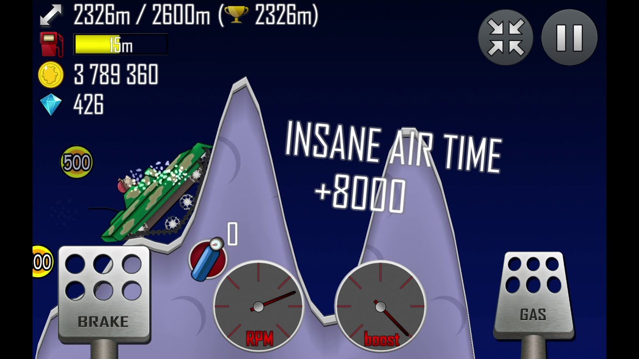 Hill Climb Racing Tank 2724m MOON