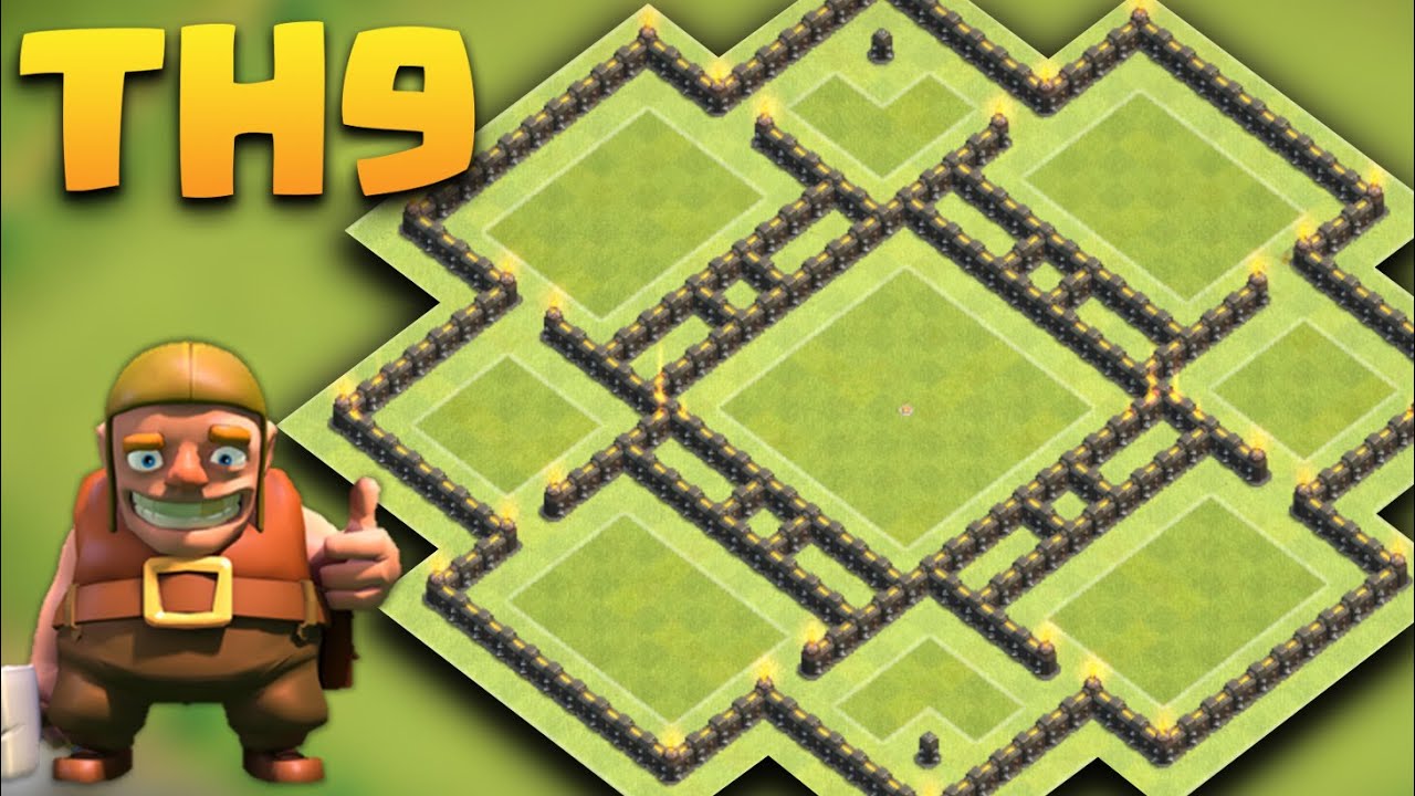 Town Hall 9 Farming Base  Anti Giant/Bararch/hogs/goho (Circle Funnel) + Replays