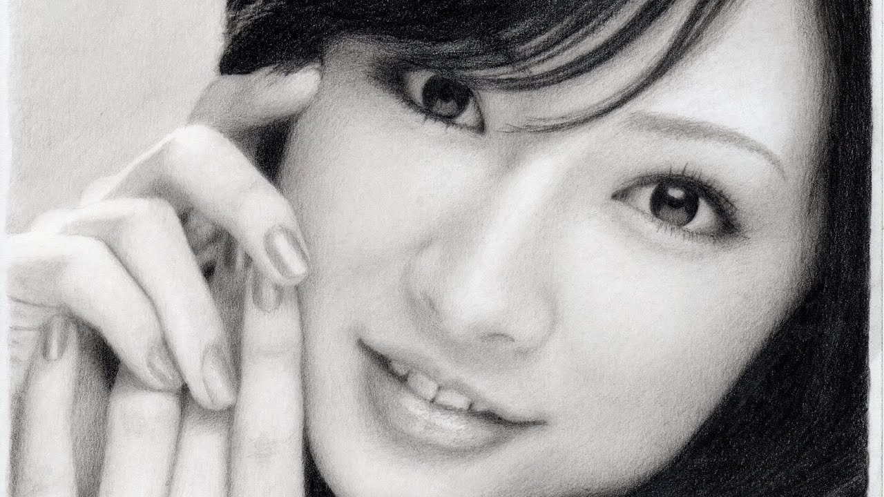 鉛筆画 北川景子 完成までの一部始終 動画 早送り / Keiko Kitagawa / Pencil drawing / How To Draw a Realistic Picture.