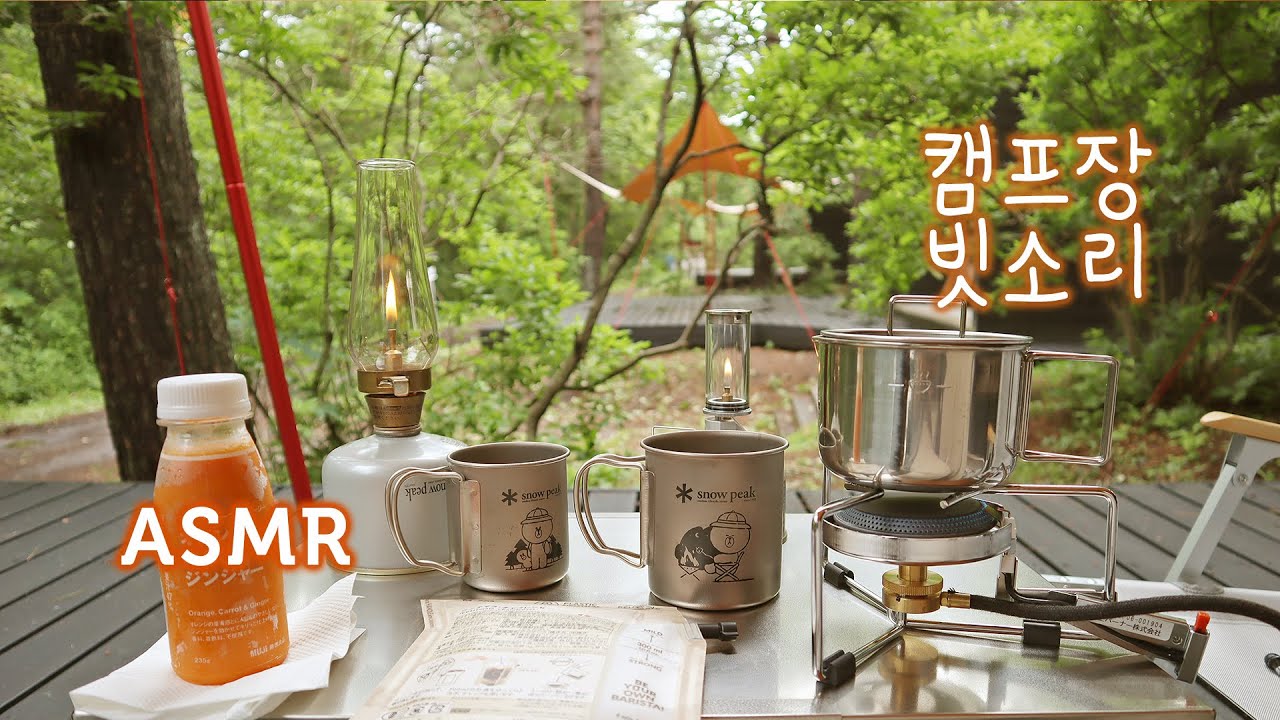 ASMR 토독토독 나뭇잎에 떨어지는 부드러운 숲속 캠핑장 빗소리 입체음향 2시간 | Camping in the Rain Sounds & Campsite Ambience