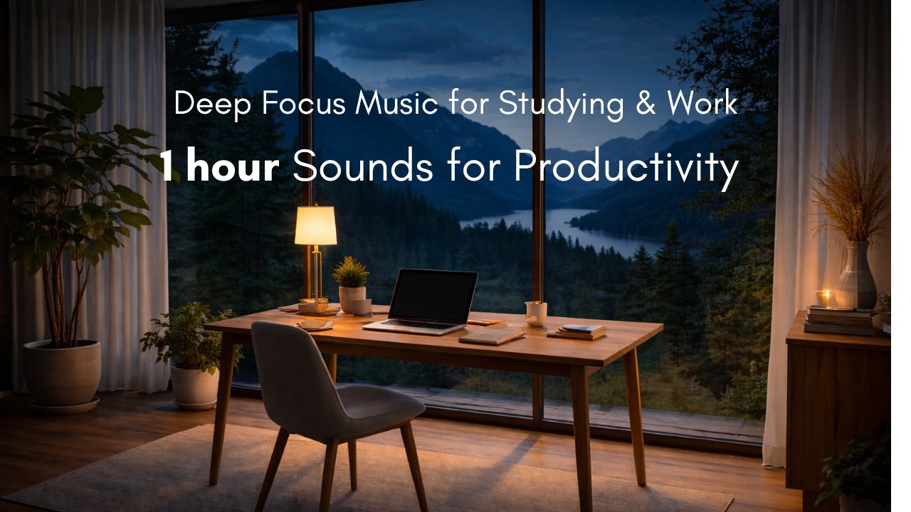 Deep Focus Music for Studying & Work 🌙 1 Hour Calm Ambient Music for Productivity