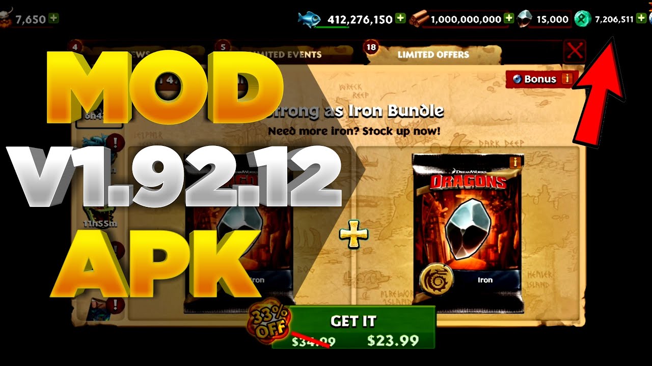 Dragons: Rise of Berk MOD APK 1.92.12 (Unlimited Runes/ Free Packs) + Free Light Fury