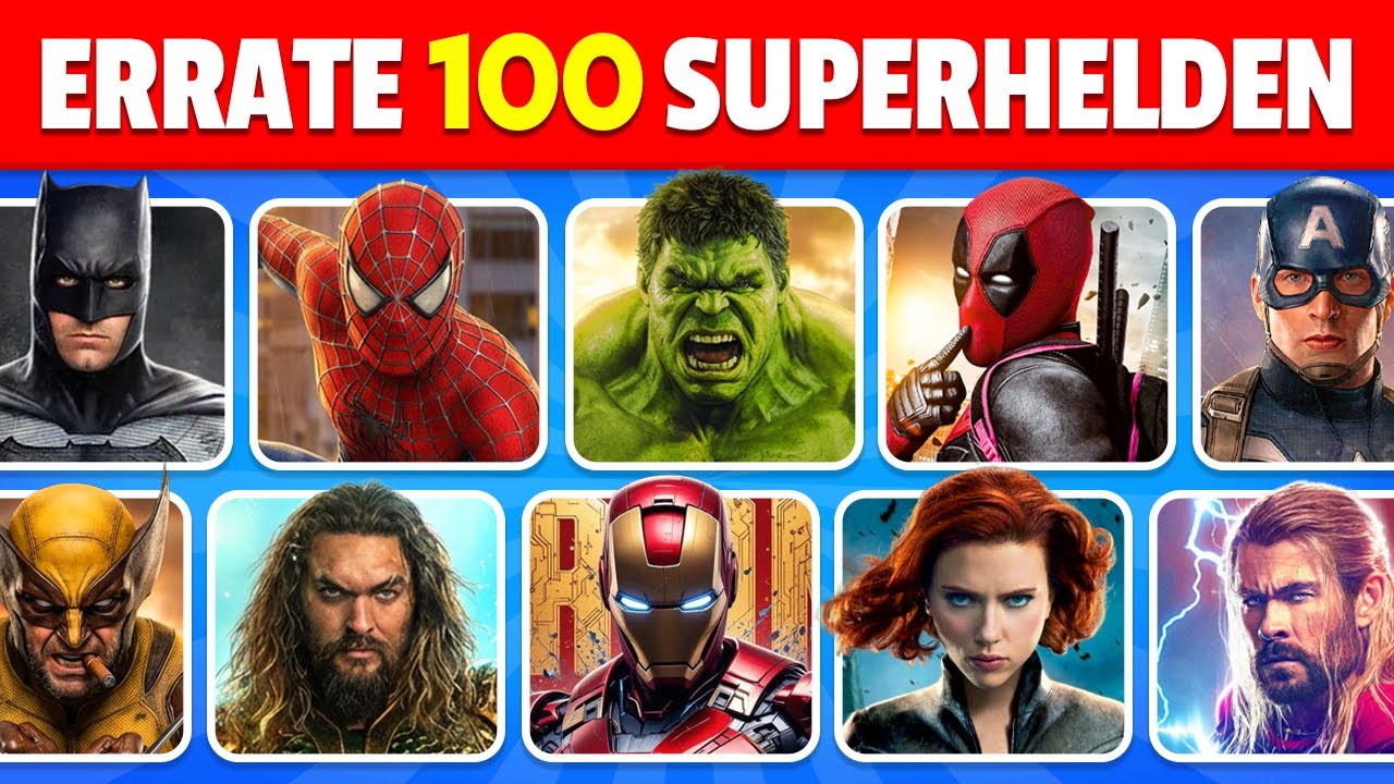 Errate 100 Superhelden in 3 Sekunden 🦸‍♂️💥✅ Marvel & DC