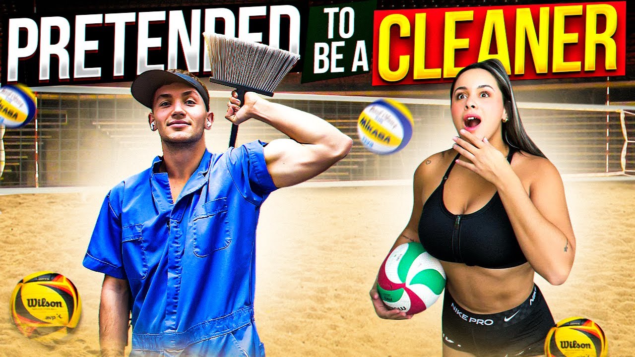 Volleyball Cleaner Pretends to be a Beginner