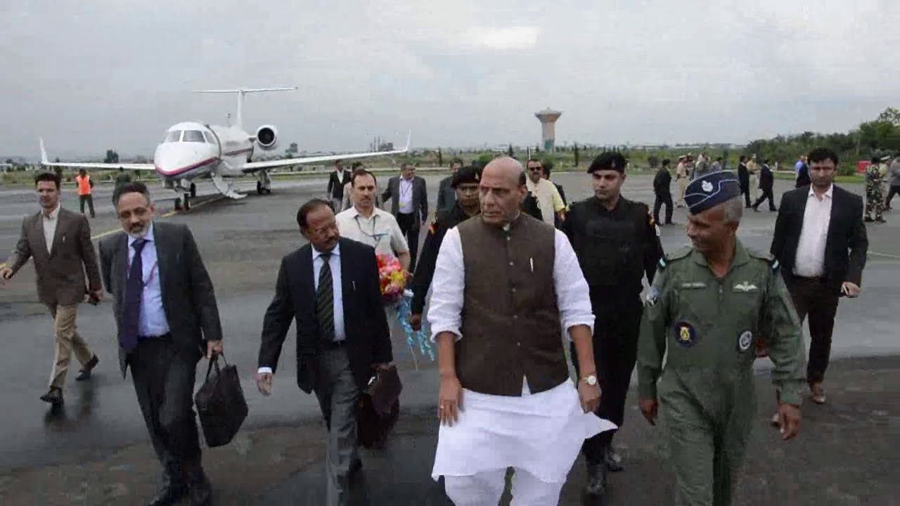 Home Minister accompanied by NSA arrives on 2-day visit to J&K