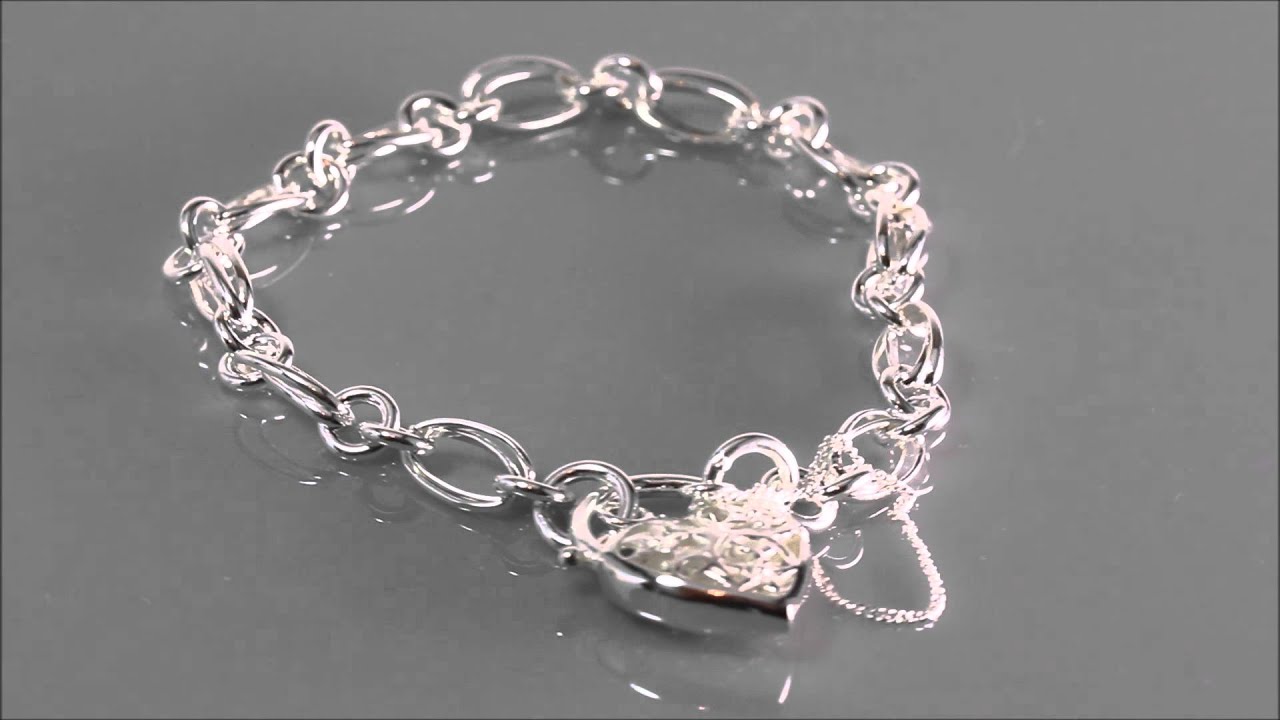 Double Link Silver Charm Bracelet