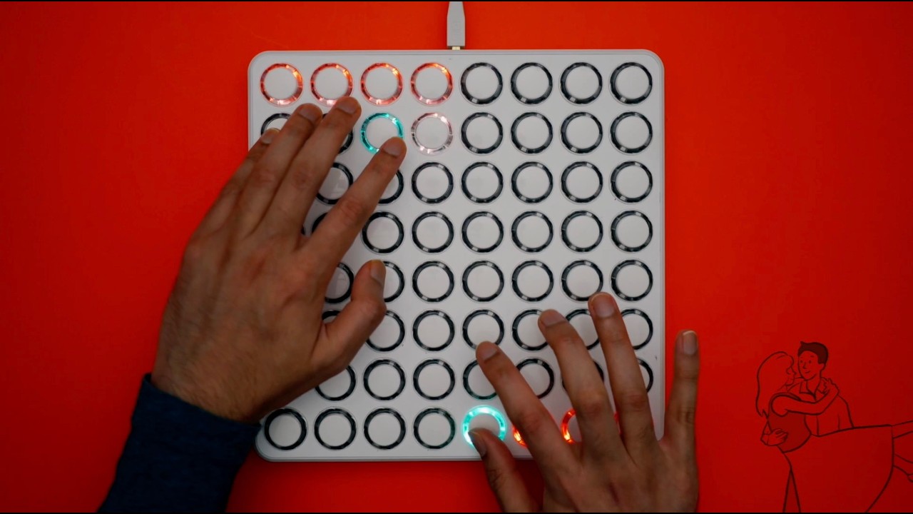 Turn any song into a finger drumming routine (on a Midi Fighter 64)