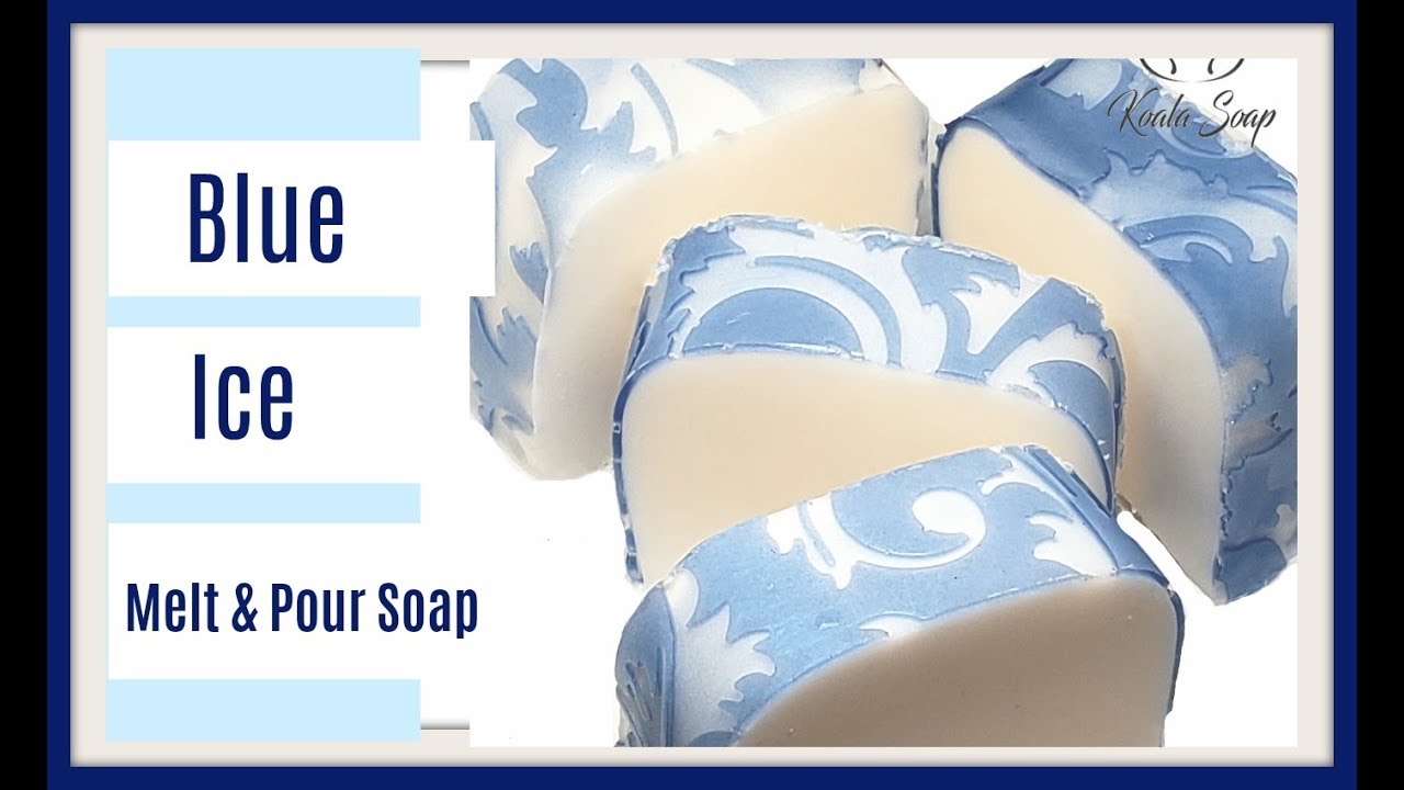 Melt and Pour Soap Making Blue Ice with Impression Mat