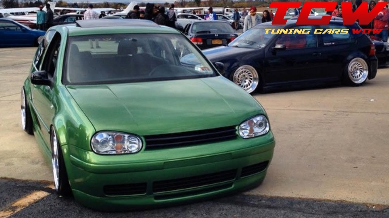 Green VW Golf MK4 VR6 Bagged R32 Interior Tuning Project by Steven