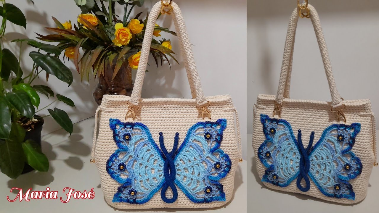 Bolsa Borboleta 🦋 em crochê com Maria José.