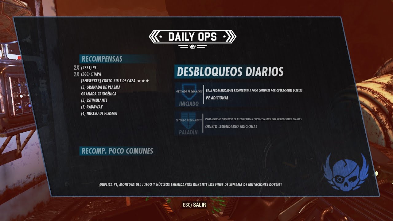 Diarias, Eventos - Fallout 76
