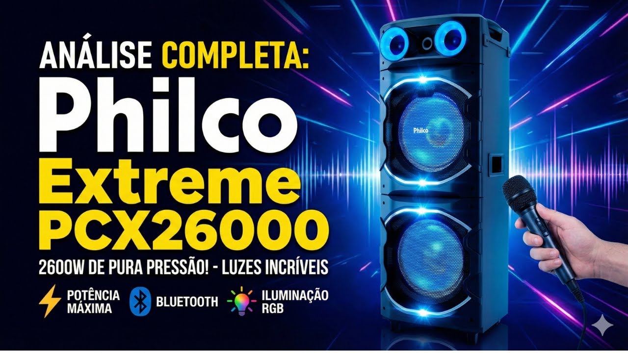 Caixa de Som Philco Extreme 2600W PCX26000 🔊 Vale a Pena em 2026 ? Som POTENTE com Graves Insanos!