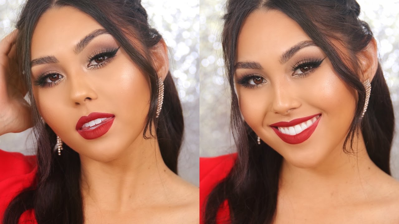 PROM MAKEUP TUTORIAL FOR RED DRESS | Roxette Arisa