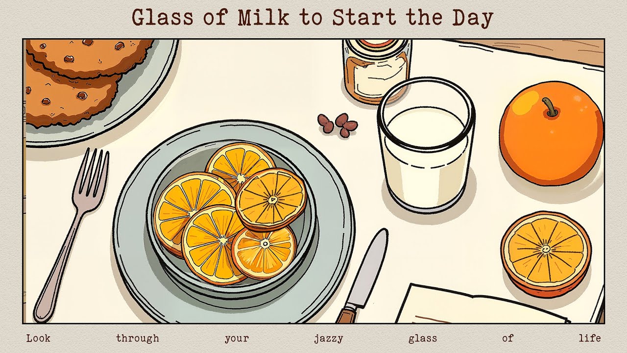 a slice of orange 🟠, one sip of milk 🥛, taste your first day sweetness