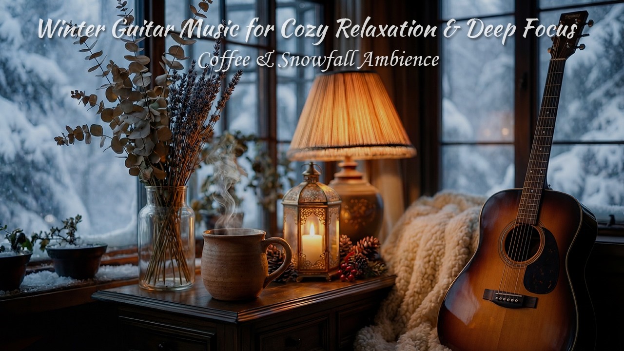 Winter Guitar Music for Cozy Relaxation & Deep Focus | Coffee & Snowfall Ambience (2 Hours)