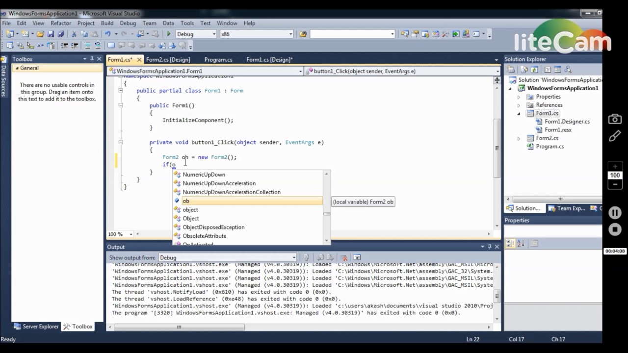 How to go next form by clicking on a button in a windows application