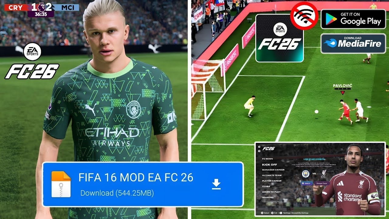 Как установить FIFA 16 Mobile с режимом карьеры и обновленными составами 2026 года (apk + obb + d...