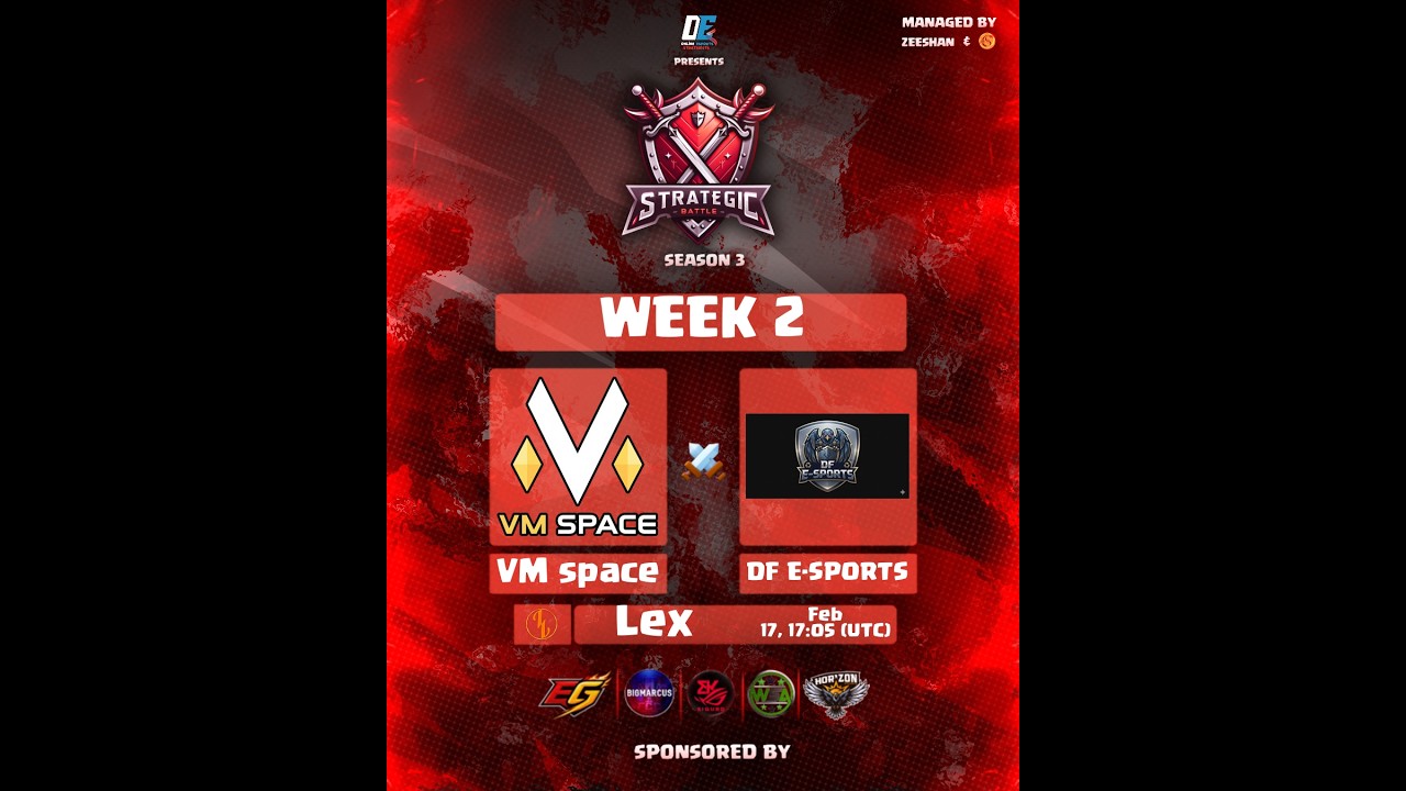 🔴 LIVE - VM space  🆚 DF E-SPORTS | Week 2 STRATEGIC BATTLE | 400$ | Cast 🇫🇷