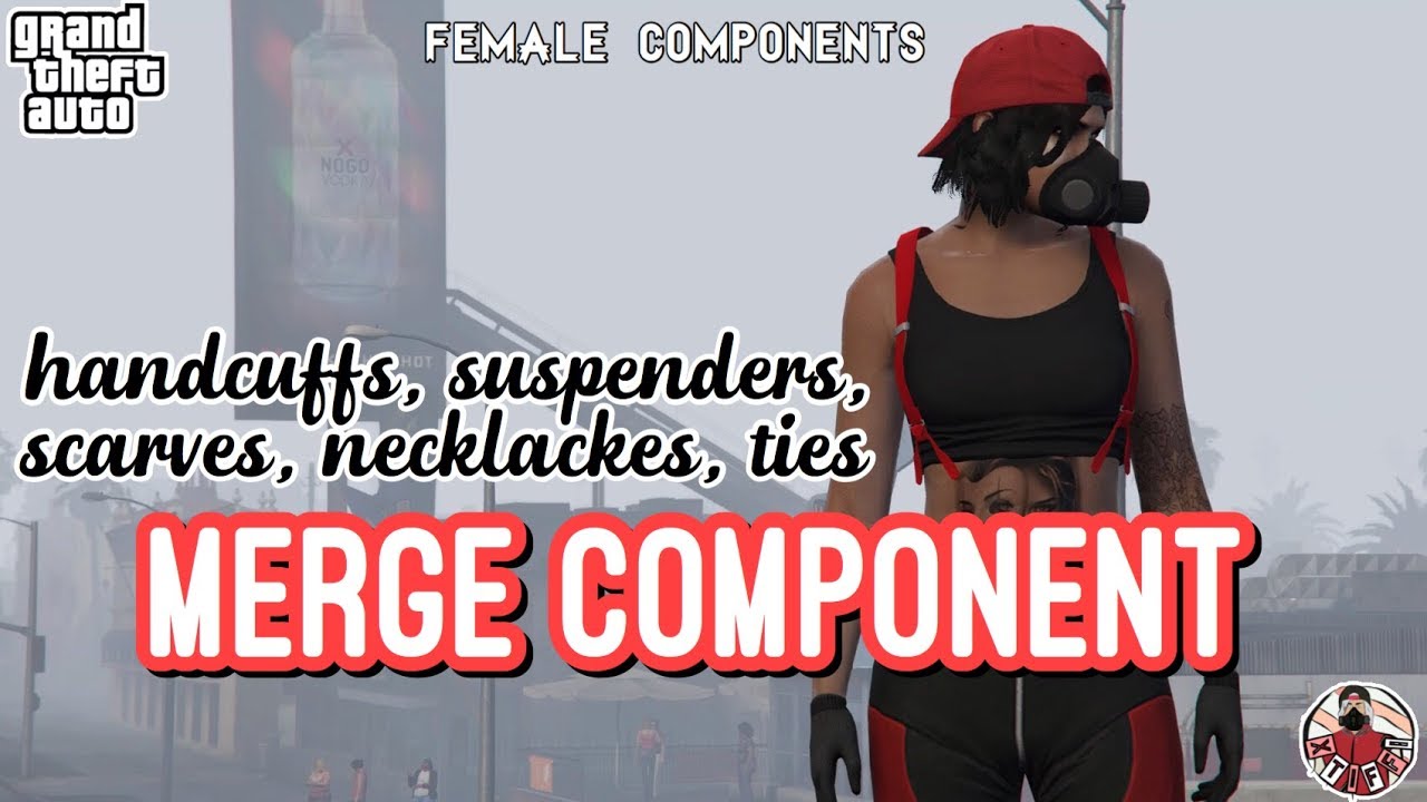 *PATCHED* GTA5 | Female Merge Components: Merge Handcuffs, Scarves, Red Suspenders ON FEMALE