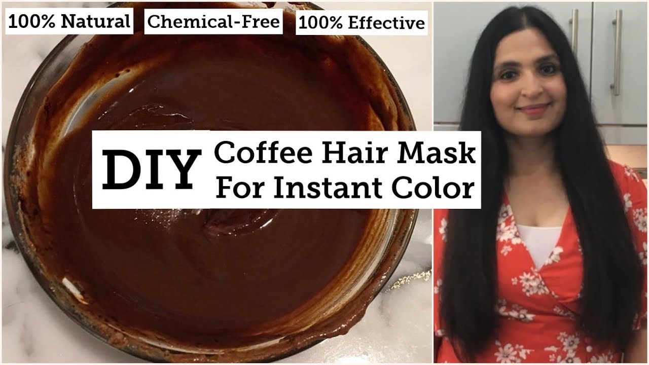 DIY Natural Hair Dye with COFFEE HAIR MASK | GET RID OF GREY HAIR