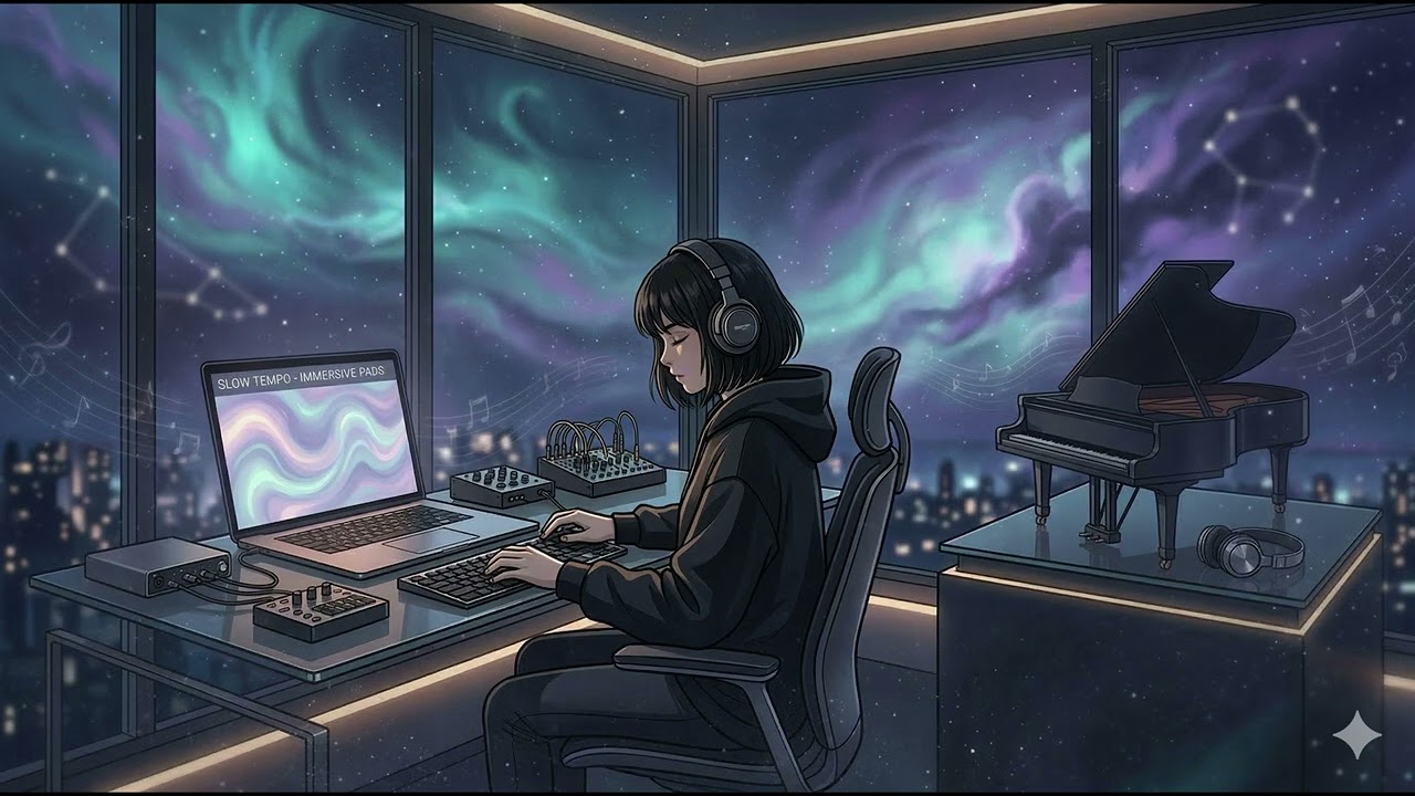 Prelude to Infinite - Slow tempo lo-fi, sweeping pads, distant echoes, minimal percussion, immersive
