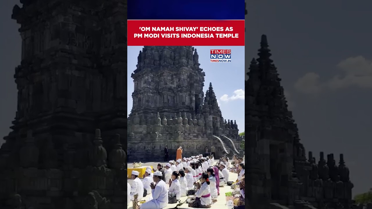 'Om Namah Shivay' Chants Reverberate, PM Modi At Indonesia's Prambanan Temple #watch