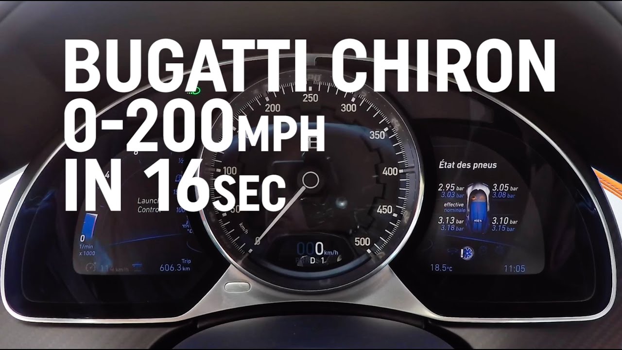 Bugatti Chiron: 0-200mph in 16 seconds!