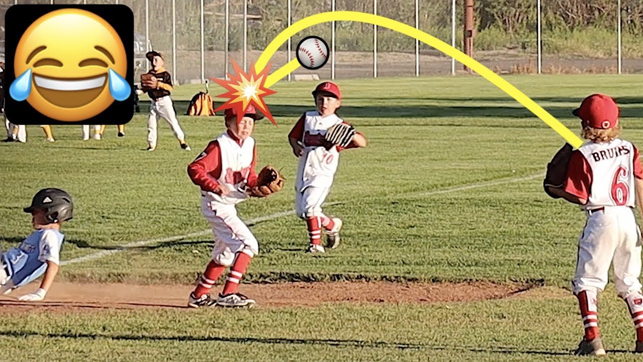 BASEBALL THROW to the HEAD at Little League Baseball Game! 😂⚾️