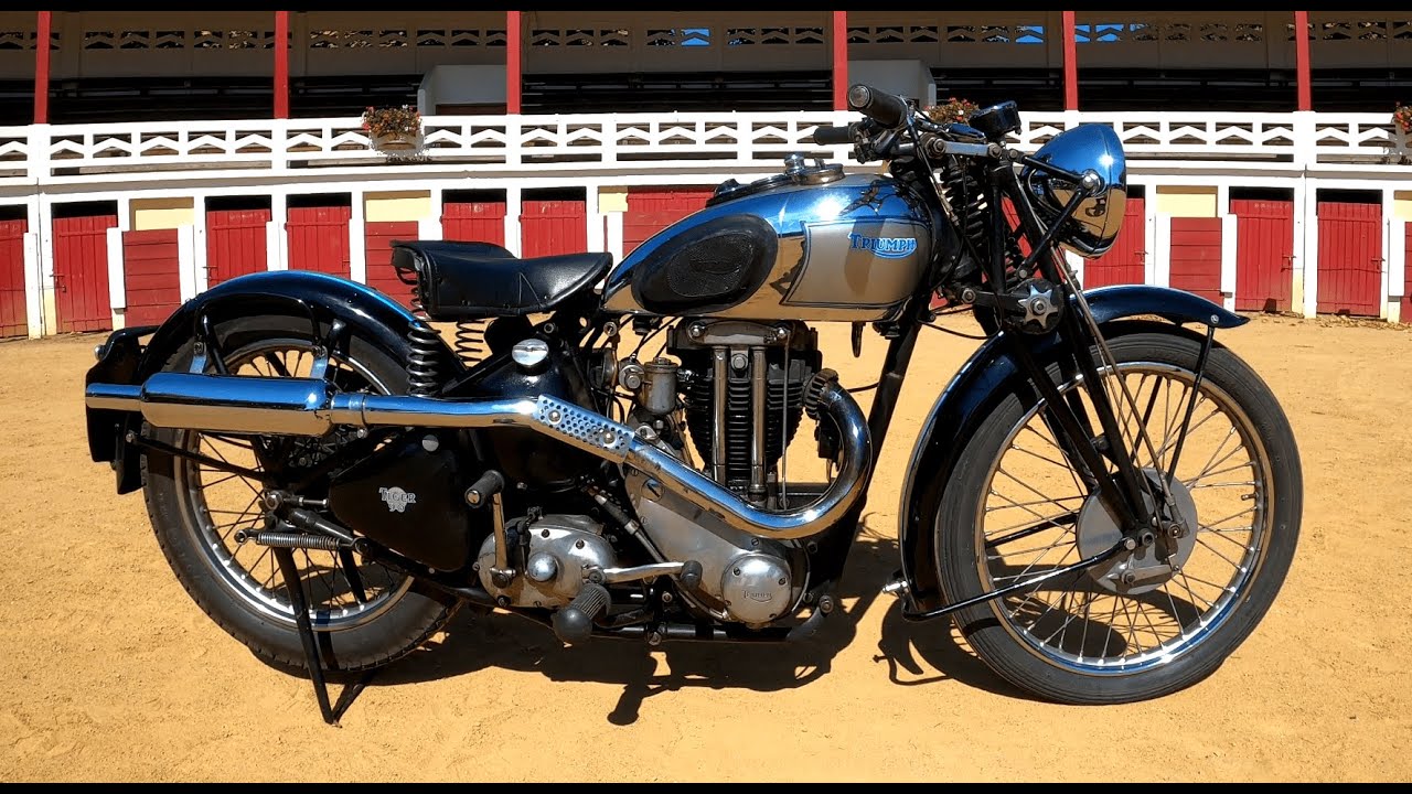 1937 Triumph Tiger 90 - 500cc big single cylinder - Col du Tourmalet - [Onboard and nice sound]