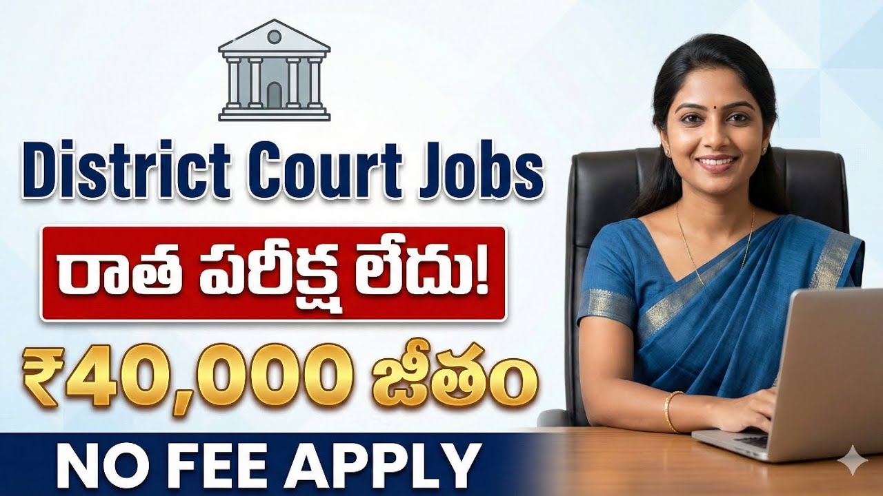 రాత పరీక్ష లేకుండా జిల్లా కోర్ట్ జాబ్స్ | ₹40,000 జీతం | ఫీజు లేదు | 7వ తరగతి నుంచి డిగ్రీ
