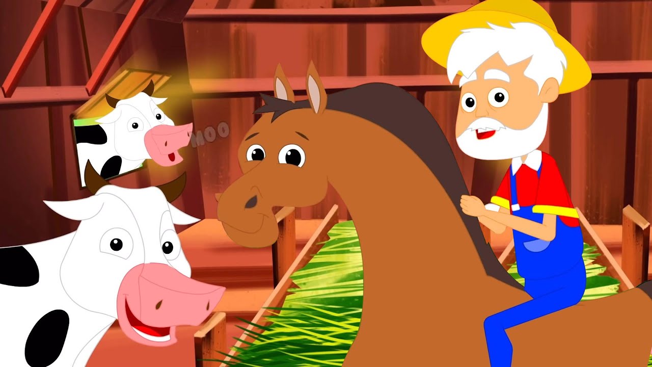 Old Macdonald Had A Farm, Animal Cartoon and Kids Rhymes