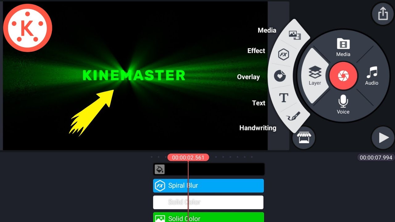 How To Make Light Ray Text Animation In Kinemaster In Hindi