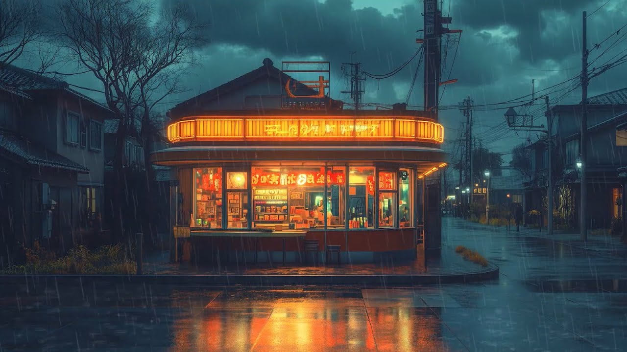 Urban Calm Drops 🌌 | Night Lofi Music to Drift Away Stress - Rain Lofi Loop