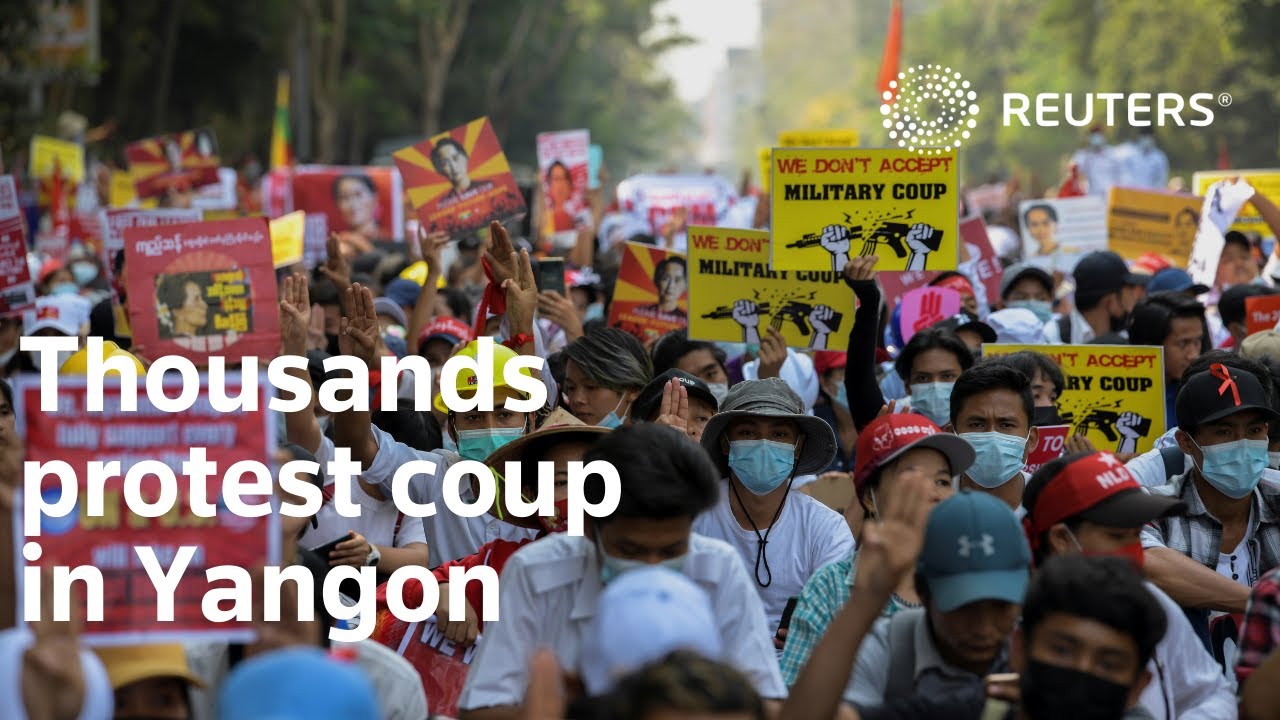 Thousands march in Yangon to protest Myanmar coup