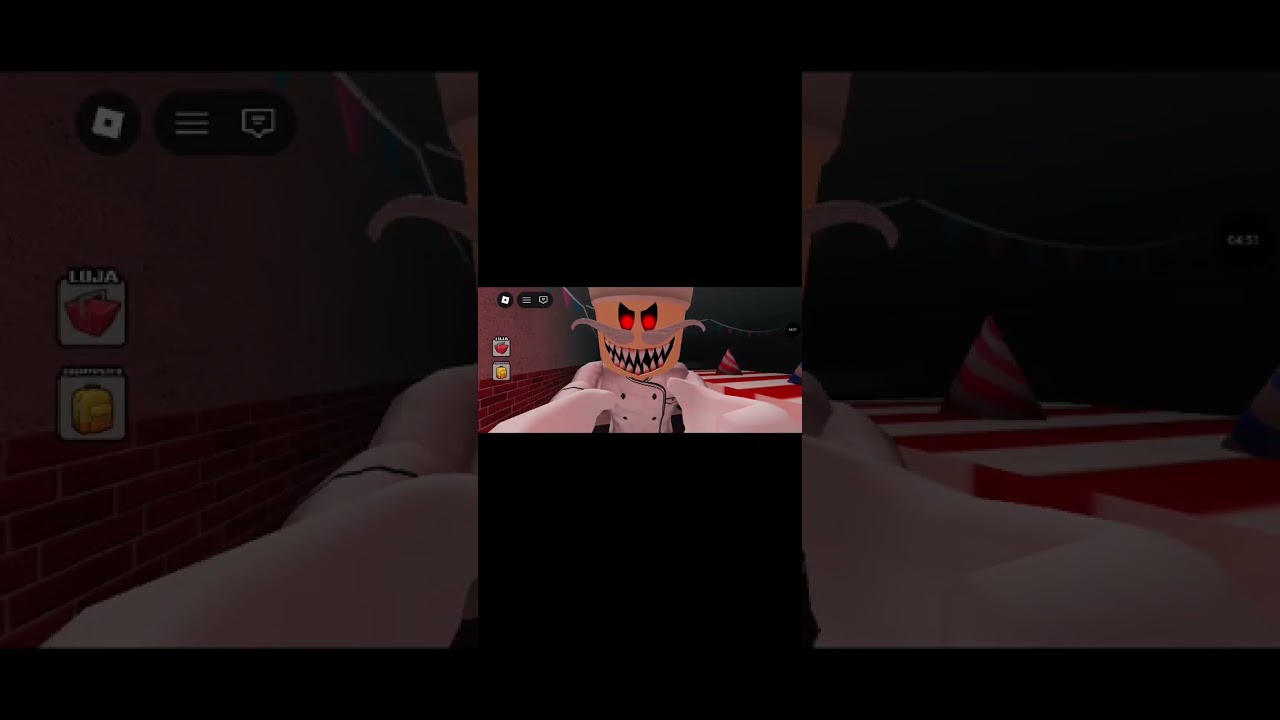 Escape da pizzaria do terror do Papa Pizza no roblox.