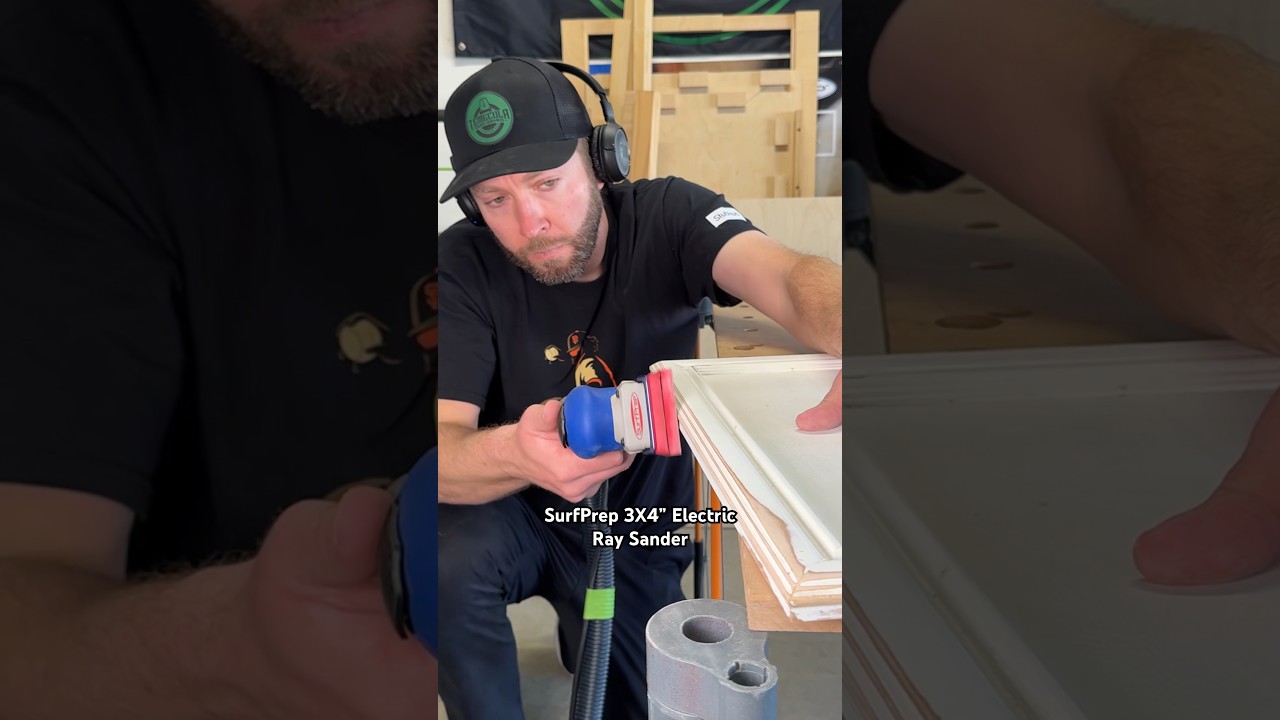 SurfPrep 3x4&rdquo; Electric Ray Sander doing what it does best. Refinishing cabinet doors. #cabinet