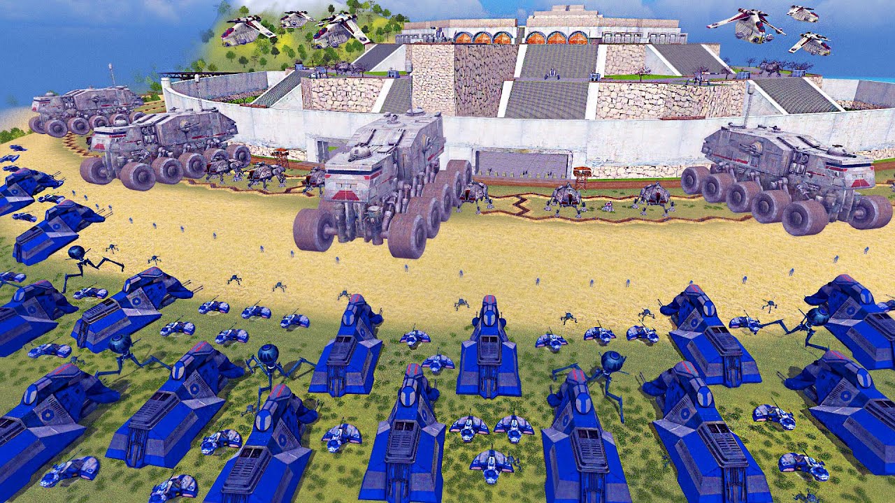 The Largest Clone Army SUPER-FORTRESS Ever Defended! - Men of War: Star Wars Mod