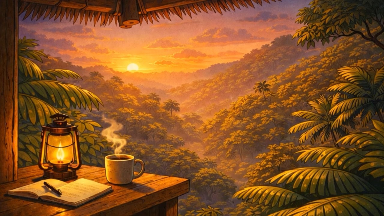 4 Hours of Cozy Lofi 🌄 Sunset Chill Beats | Relax, Study, Focus & Unwind