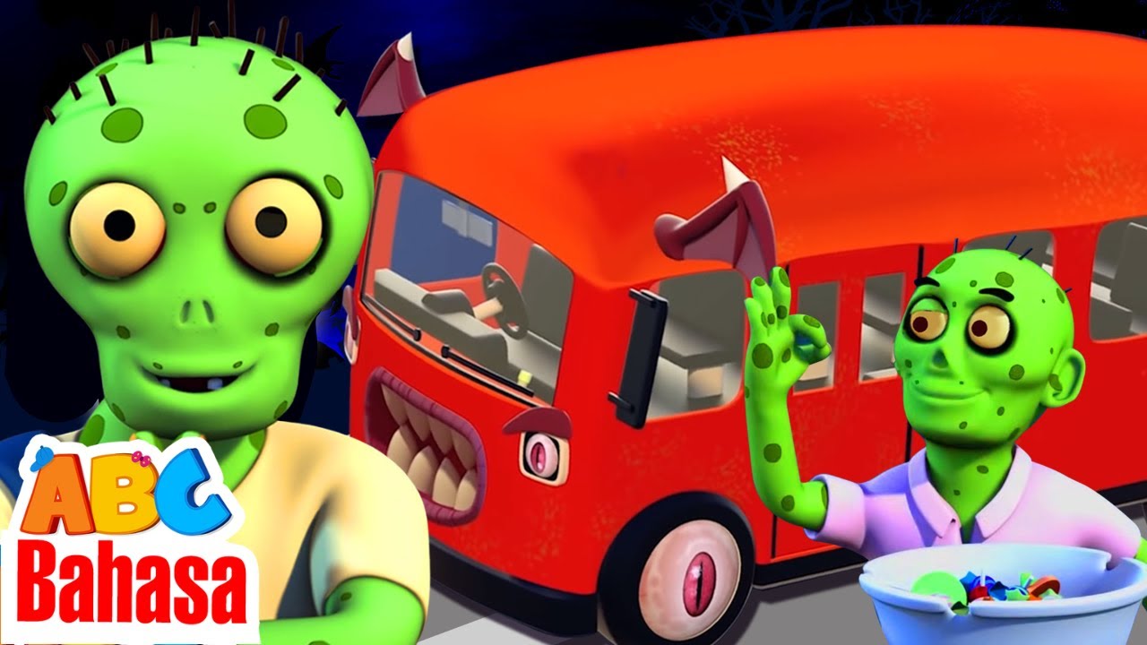 Zombie keluar dari bus berhantu | Lagu Halloween Seram untuk Anak-Anak