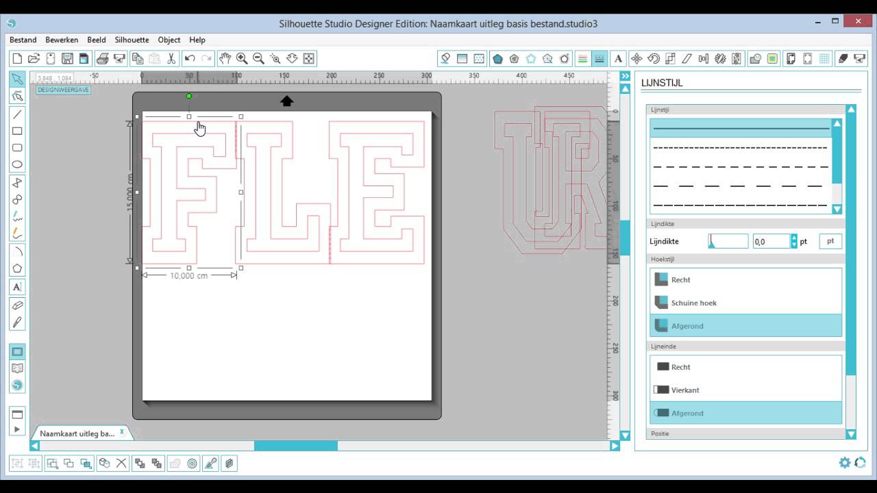 Uitleg naamkaart maken in silhouette studio