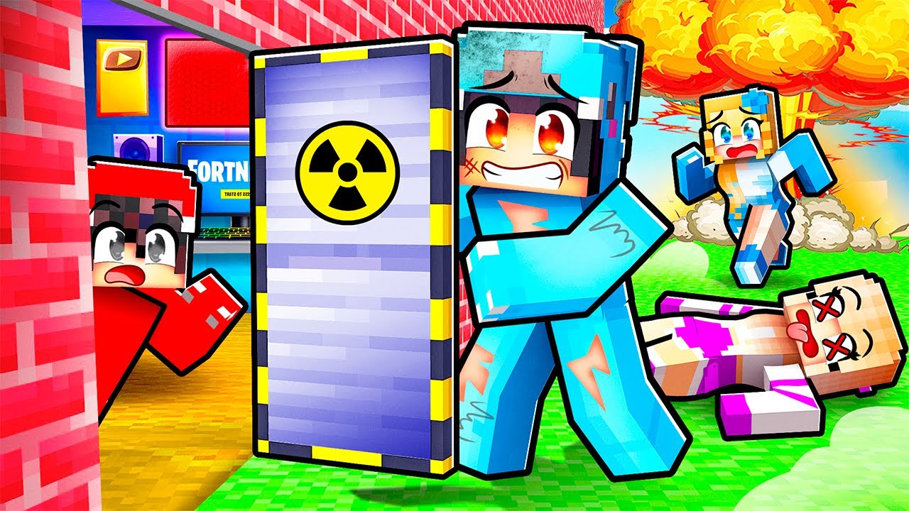 Surviving in ONE DOOMSDAY BUNKER CHUNK With MY CRAZY FAN GIRLS!