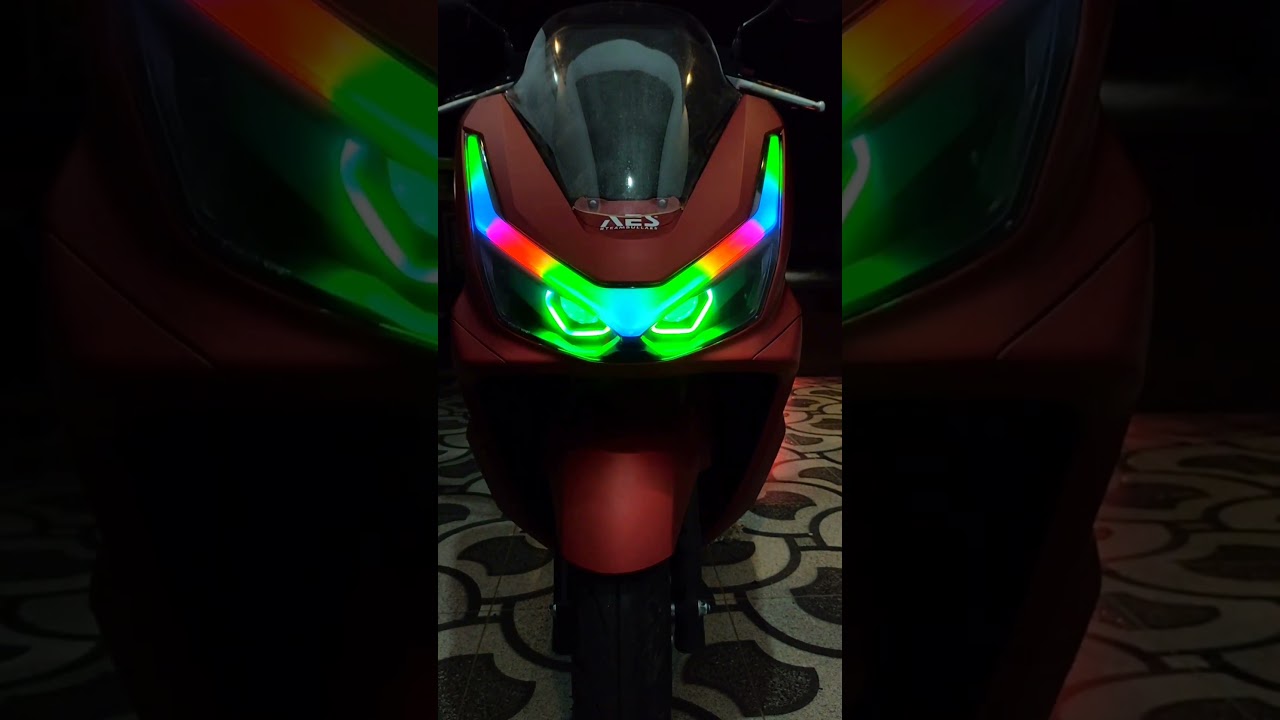 pcx 160 terbaru Custom lampu biled terbaru full rgb android
