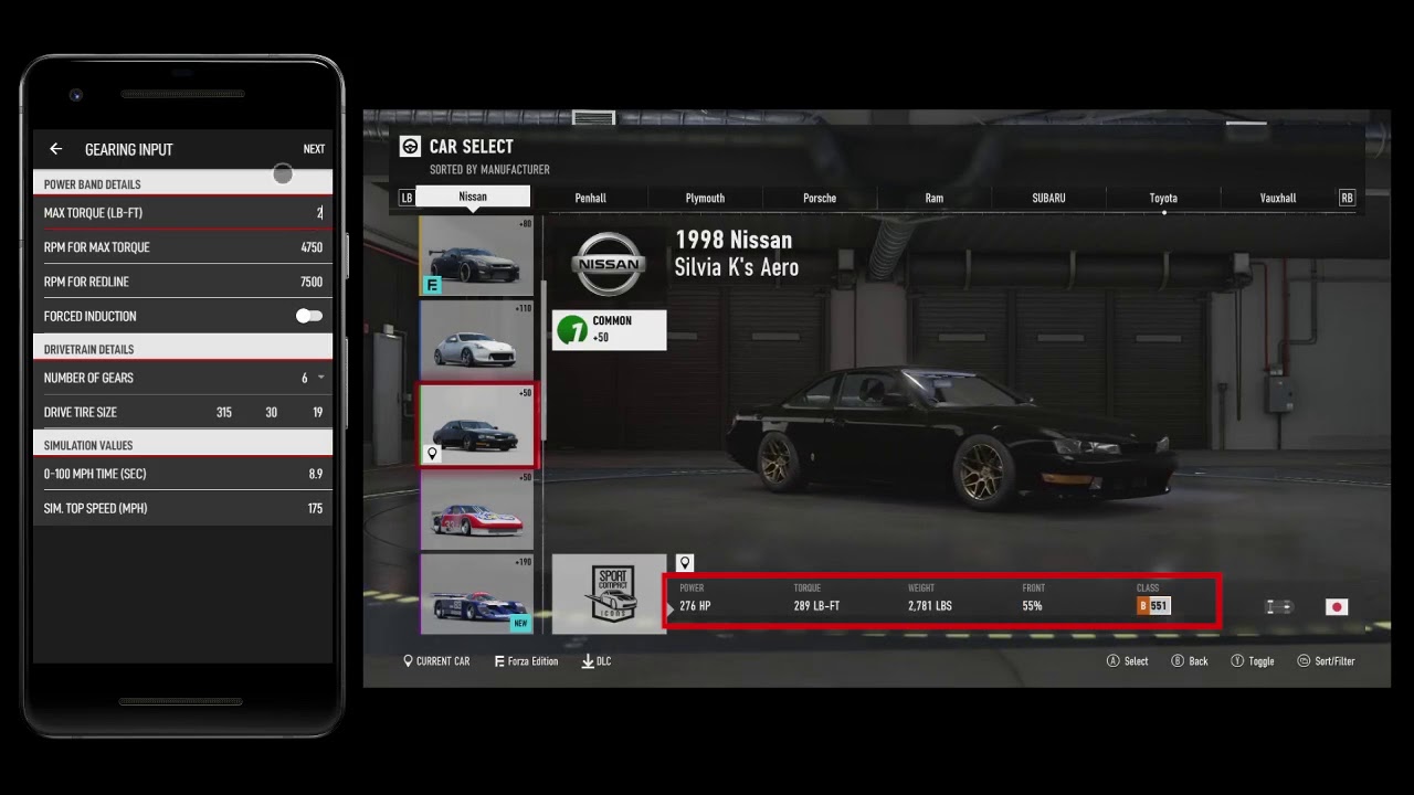 Matching Gears to Upgrades in Forza Motorsport 7 - ForzaTune Pro