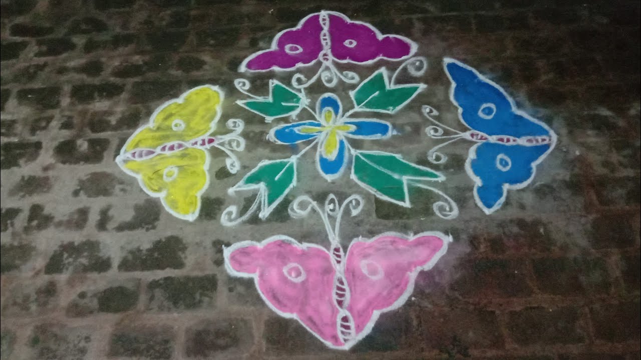 Happy Bhogi 15x1dots butterfly🦋colourkolam video #Dhivya shanmugam#channel cuddalore subscribe
