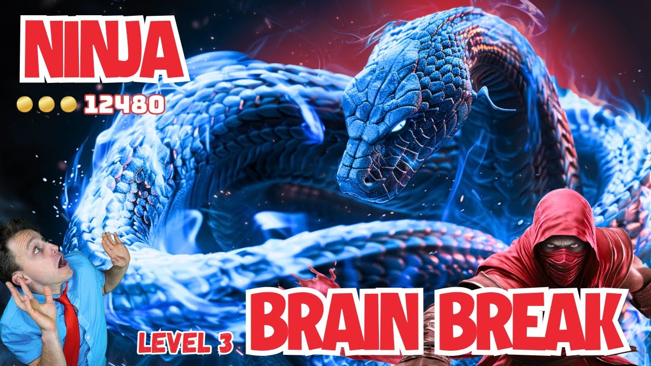 Ninja Video Game Brain Break | Kids Workout, Exercises, PE Games with Fun Movement Activities