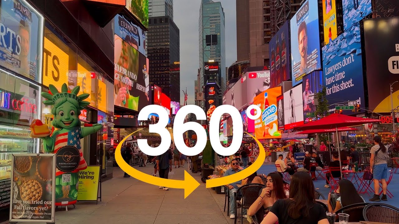 360° New York City Autumn Walk 2025 4K NYC Walking Tour Manhattan Times Square to Bryant Park
