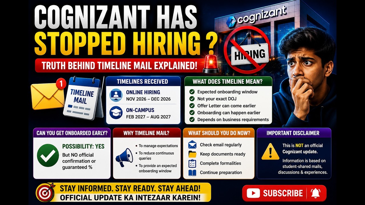 Cognizant Has Stopped Hiring | Cognizant Timeline Mail Explained