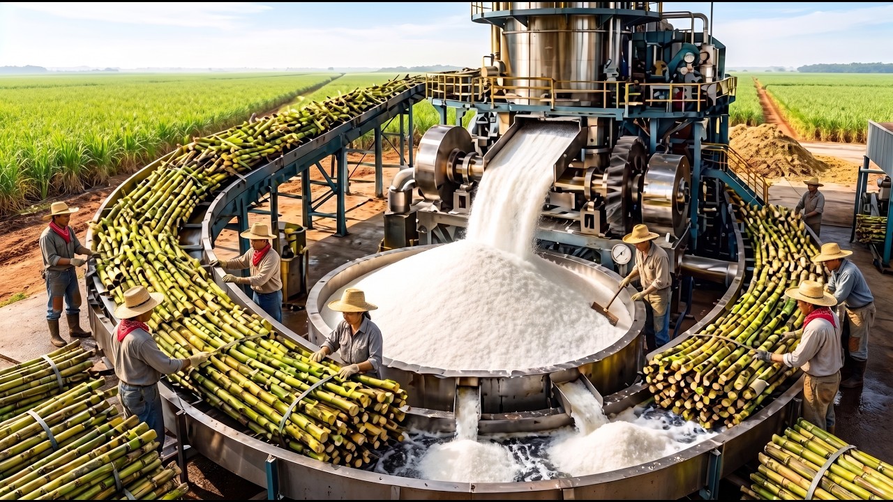 How Millions of Sugarcane Produce White Sugar Every Single Day | Full Factory Process