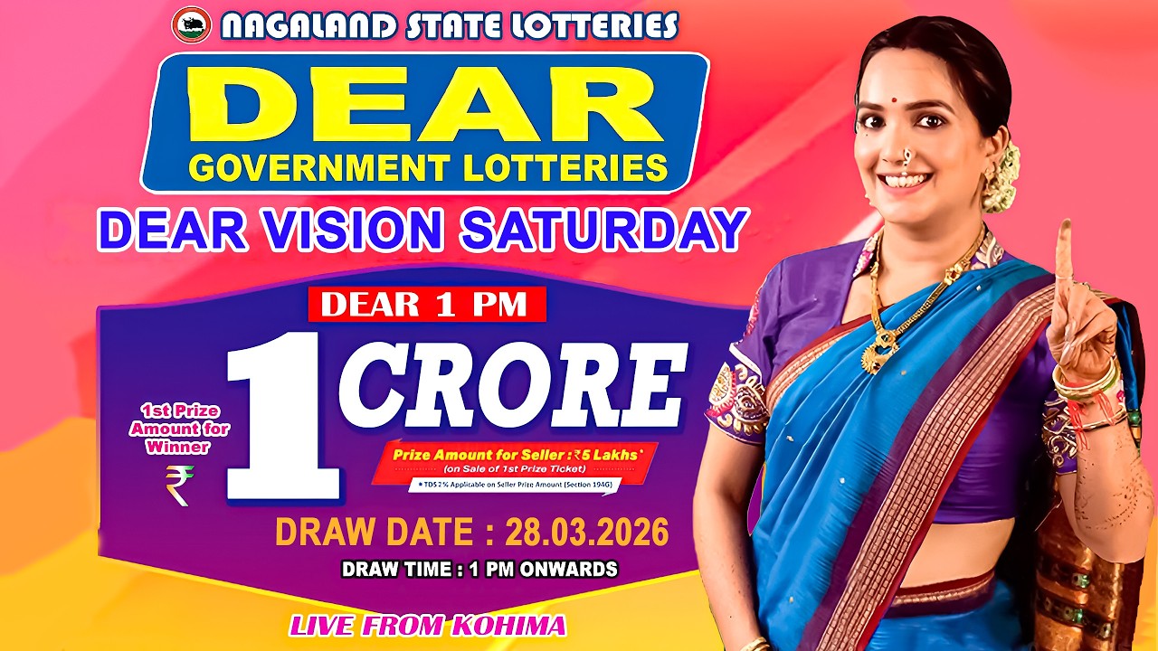 DEAR LOTTERY LIVE: 1PM 28.03.2026 NAGALAND STATE LOTTERY LIVE DRAW